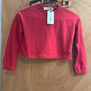 Girl's size 10 Crop Red Sweatshirt NWT by Vibe Sleeve